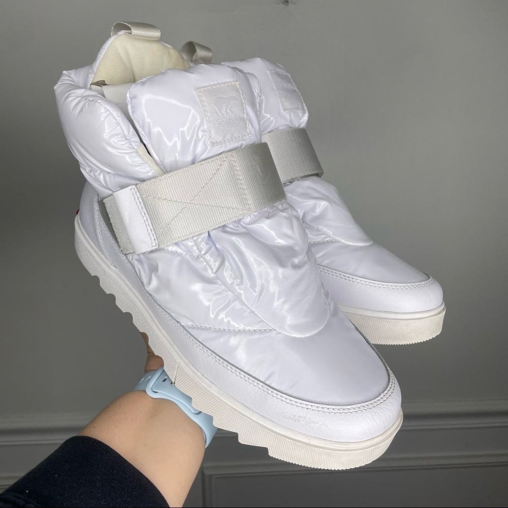 Sorel Joan Of Arctic Next Lite Strap Puffy White Waterproof Sneaker Boot - Picture 2 of 10